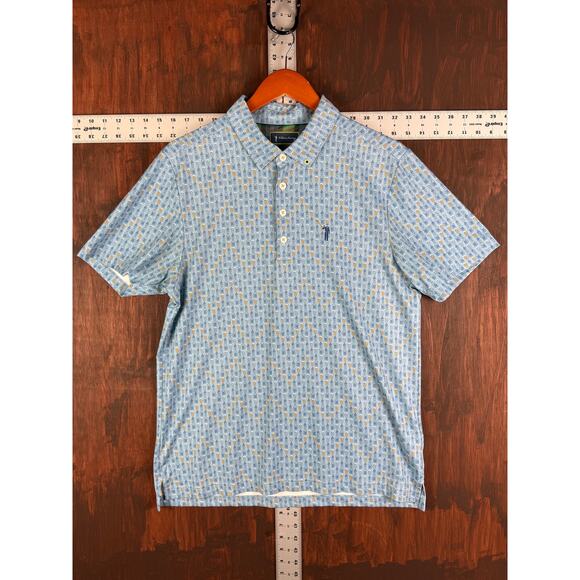 William Murray Performance Golf Polo‎ Shirt Activewear Beer Powder Blue Medium - Picture 2 of 10